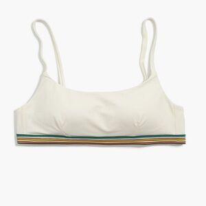 NWOT Madewell Second Wave Rainbow-Trimmed Sport Bikini Top - Size L